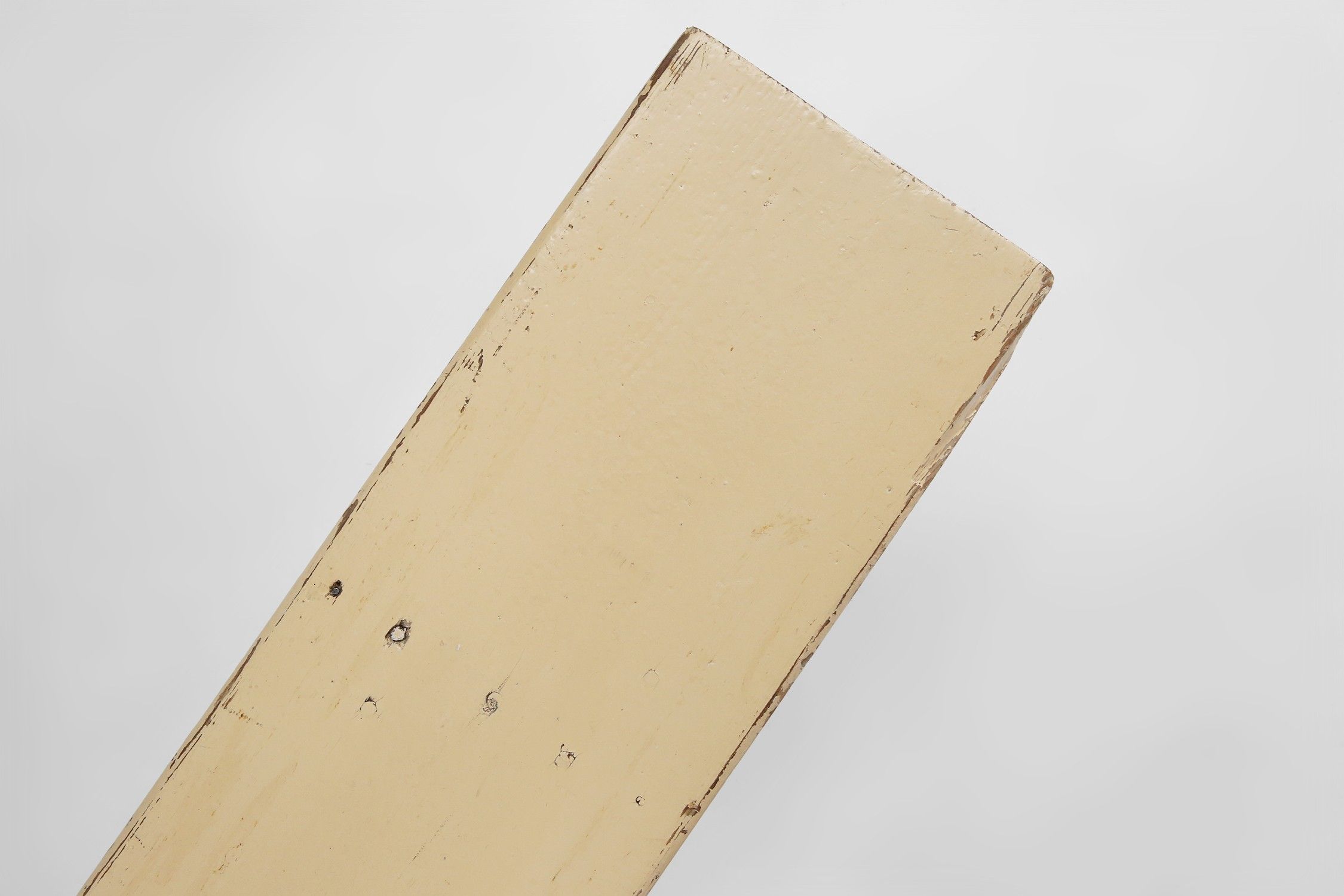 Elegant rustic beige wooden bench with nice patina, France ca. 1900thumbnail